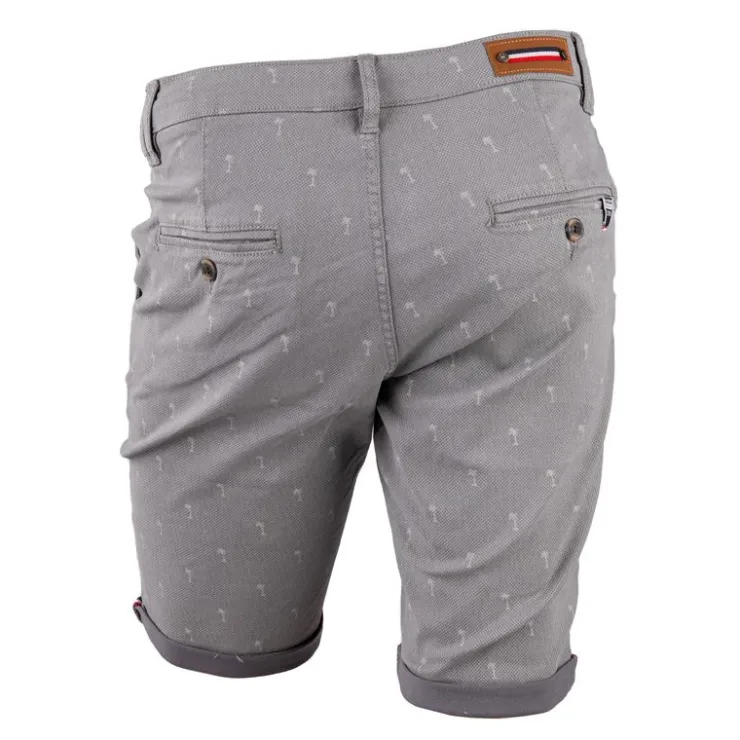 BLAGGIO Bermuda imprimé 98% coton vadim Homme GRIS New