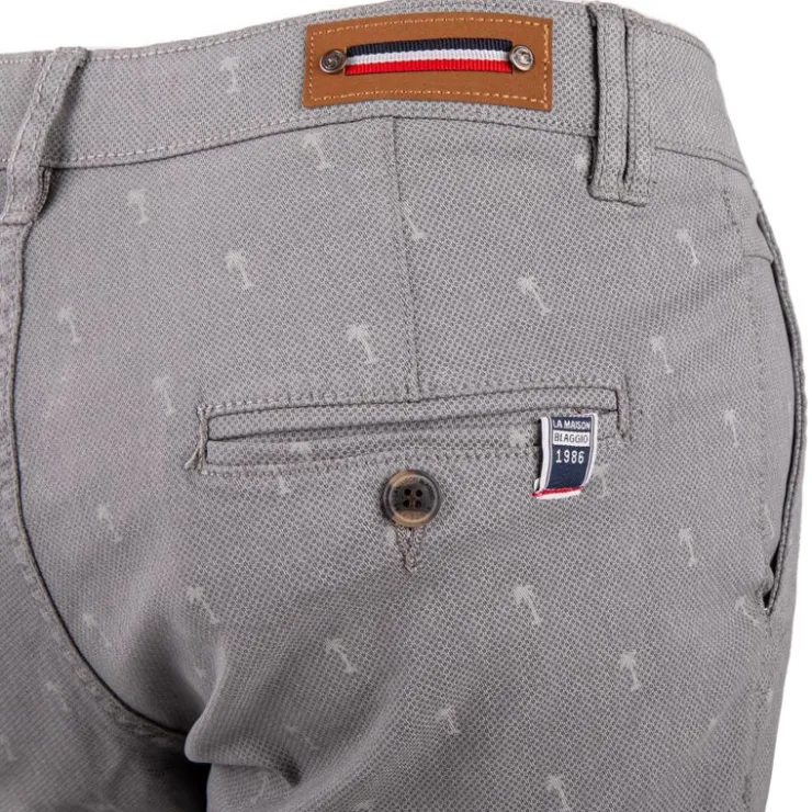 BLAGGIO Bermuda imprimé 98% coton vadim Homme GRIS New