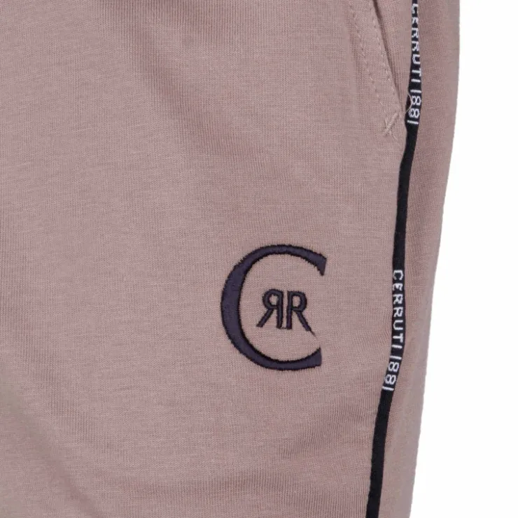 CERRUTI Bermuda jogging liseré noir avec logo coton perpignan Homme MARRON Clearance