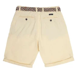 DEELUXE 74 Bermuda lemon elijah coton avec ceinture tissée colorée Homme JAUNE CLAIR Outlet