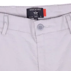 DOCKERS Bermuda lin et coton gris droit Homme GRIS CLAIR