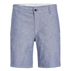 JACK & JONES Bermuda lin Palma blue tissu chiné Homme BLEU