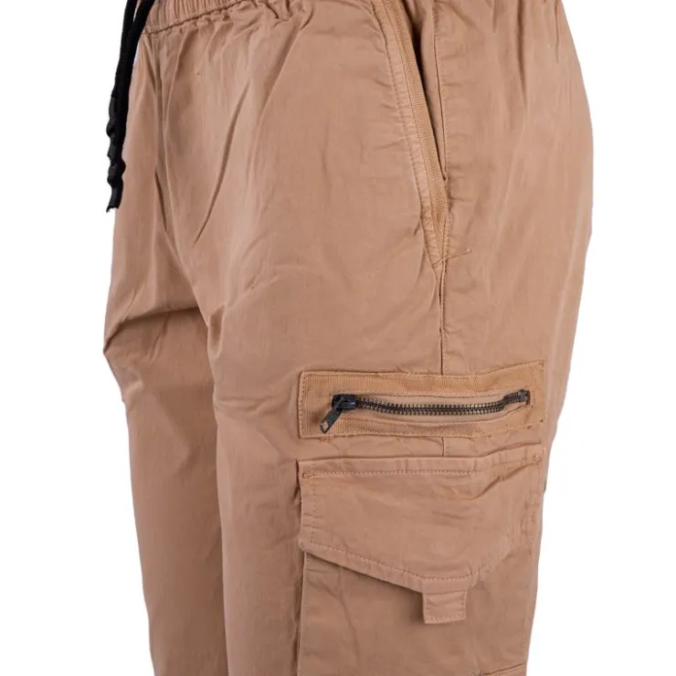 PANAME BROTHERS Bermuda taille élastique bulle cargo Homme BEIGE Discount