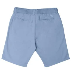 AMERICAN COLLEGE Bermuda uni coton avec ceinture en tissu Homme BLEU New