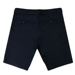 AMERICAN COLLEGE Bermuda uni coton avec ceinture en tissu Homme BLEU FONCE Outlet