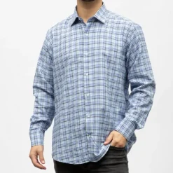 BILL TORNADE Bill00 chemise coton poly bleu marine - carreaux Homme BLEU ROI Discount