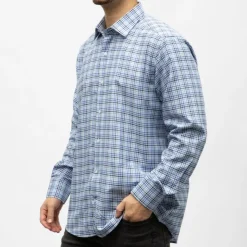 BILL TORNADE Bill00 chemise coton poly bleu marine - carreaux Homme BLEU ROI Discount