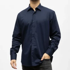 BILL TORNADE Bill00 chemise coton poly blanc - uni Homme BLEU FONCE Best