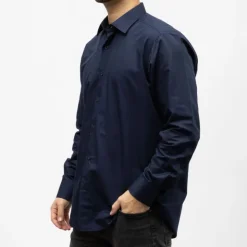 BILL TORNADE Bill00 chemise coton poly blanc - uni Homme BLEU FONCE Best