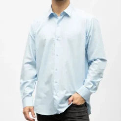 BILL TORNADE Bill00 chemise coton poly - nid d'abeilles Homme BLEU CIEL Discount