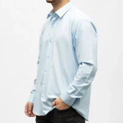 BILL TORNADE Bill00 chemise coton poly - nid d'abeilles Homme BLEU CIEL Discount