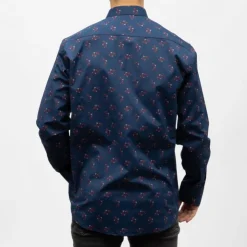 BILL TORNADE Bill00 chemise coton poly bleu marine triangle rouge Homme BLEU FONCE Hot