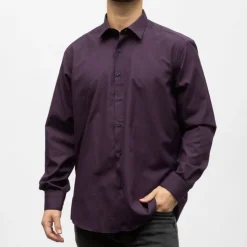 BILL TORNADE Bill00 chemise coton poly lie de vin - jacquard Homme VIOLET Sale