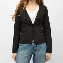 PLEASE Blazer col à revers avec un bouton Femme NOIR Outlet