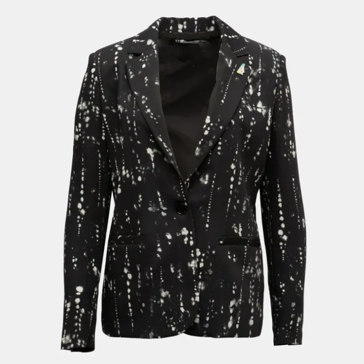 PLEASE Blazer imprimé col à revers Femme NOIR Clearance