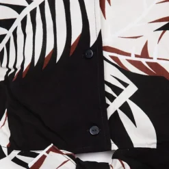 VERO MODA Blouse à boutons easy black col v imprimé plantes Femme NOIR Sale