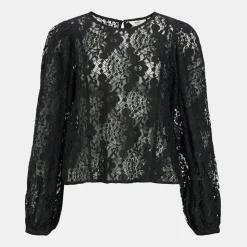 OBJECT Blouse à dentelle Beverly manches longues Femme NOIR Sale