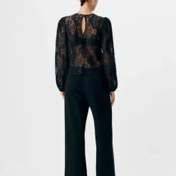 OBJECT Blouse à dentelle Beverly manches longues Femme NOIR Sale