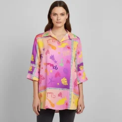 HOLLY AND JOEY Blouse à motif manches 3/4 Femme MULTICOLORE Clearance