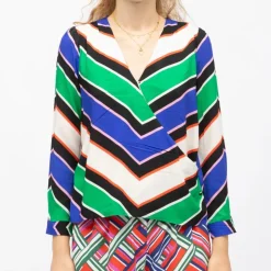 LA PETITE ETOILE Blouse à rayures bess col croisé Femme MULTICOLORE Sale
