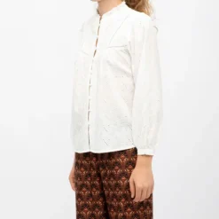 LA PETITE ETOILE Blouse broderie anglaise blum col à volants Femme BLANC Best
