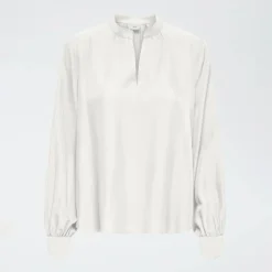 JDY Blouse celeste col rond décolleté v poignets boutonnés Femme BLANC Discount