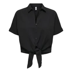 ONLY Blouse chemisette légère unie à nouer Femme NOIR Outlet