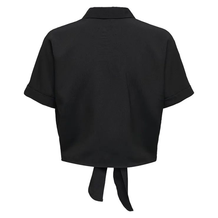 ONLY Blouse chemisette légère unie à nouer Femme NOIR Outlet