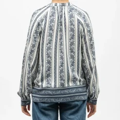 LA PETITE ETOILE Blouse col v à motif vintage beata Femme BLANC Sale