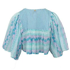 ANTIK BATIK Blouse crop amelie manches 3/4 à motif graphique Femme BLEU Hot