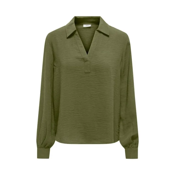 JDY Blouse légère Divya col V à revers Femme KAKI Best