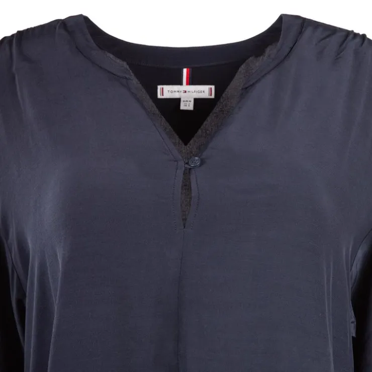 TOMMY HILFIGER Blouse manches longues fluide Femme bleu foncé BLEU FONCE Outlet