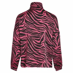 VILA Blouse manches longues imprimé zèbre col lavallière Femme NOIR