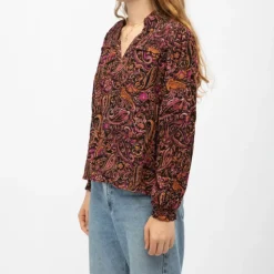 LA PETITE ETOILE Blouse e gipsy bloeme motif cachemire Femme NOIR Sale