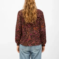 LA PETITE ETOILE Blouse e gipsy bloeme motif cachemire Femme NOIR Sale