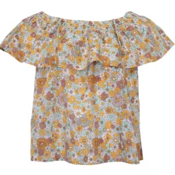 ANTIK BATIK Blouse épaule dénudée marty avec grand volant Femme BLEU Outlet