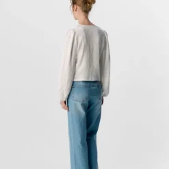 OBJECT Blouse Phillie col v manches élastiques Femme BLANC Hot