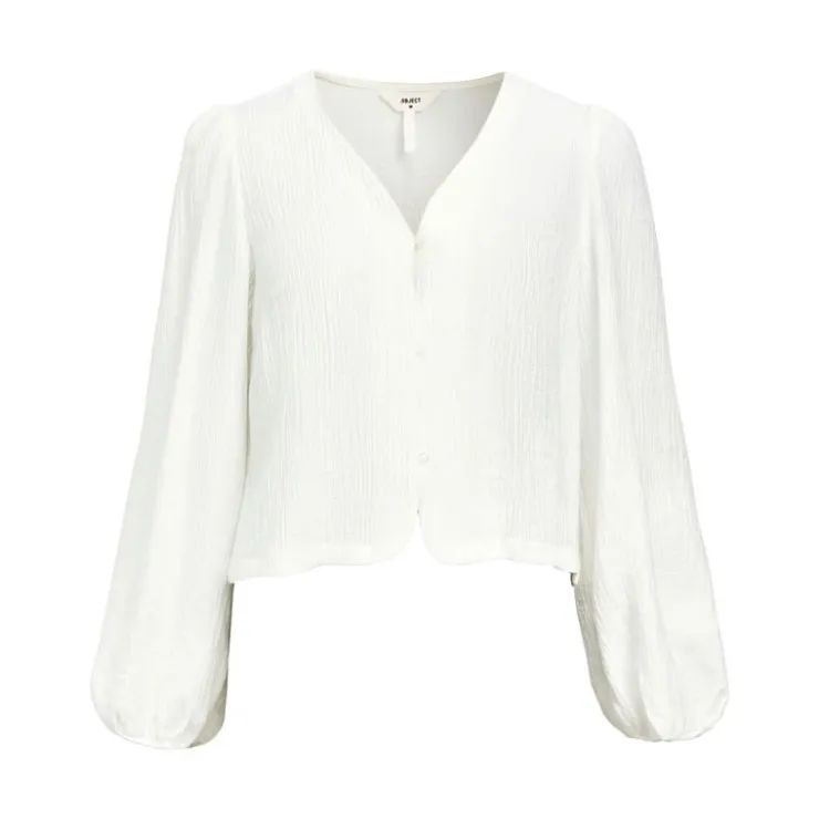 OBJECT Blouse Phillie col v manches élastiques Femme BLANC Hot