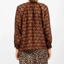 LA PETITE ETOILE Blouse romano bonti imprimé graphique Femme NOIR