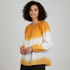 LA PETITE ETOILE Blouse tie and dye 100% coton nicolira caramel Femme MARRON CLAIR Hot