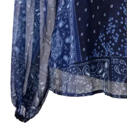 TOMMY HILFIGER Blouse transparente fond débardeur imprimé bleu Femme BLEU FONCE Clearance