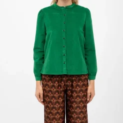 LA PETITE ETOILE Blouse velours col mao blondie Femme VERT Discount