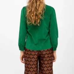 LA PETITE ETOILE Blouse velours col mao blondie Femme VERT Discount