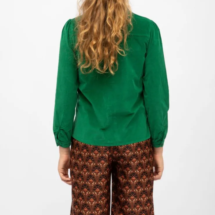 LA PETITE ETOILE Blouse velours col mao blondie Femme VERT Discount