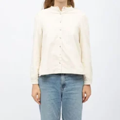 LA PETITE ETOILE Blouse velours col mao blondie Femme BLANC ECRU Online
