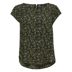 ONLY Blouse vic vert foncé à fleurs jaunes Femme VERT FONCE New