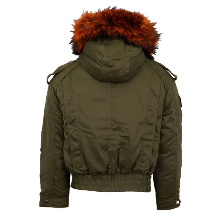 THE NEW DESIGNERS Blouson à capuche fourrure noir Femme KAKI Sale