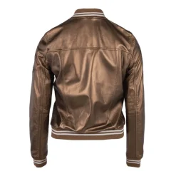 OAKWOOD Blouson veste style bombers en cuir Femme MARRON Online