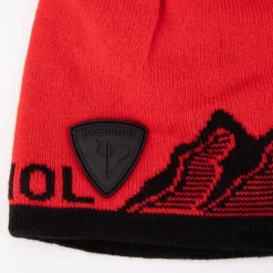 ROSSIGNOL Bonnet coloré avec pompon imprimé montagne Enfant, Bébé ROUGE New