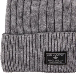 LEE COOPER Bonnet côtes anglaises maille Homme GRIS New